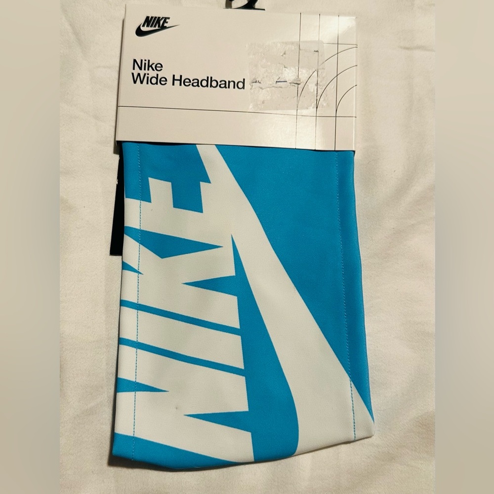 Nike Wide Headband- light blue and white- OSFM